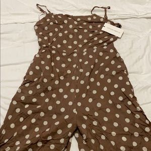 Beige Polkadot Jumpsuit